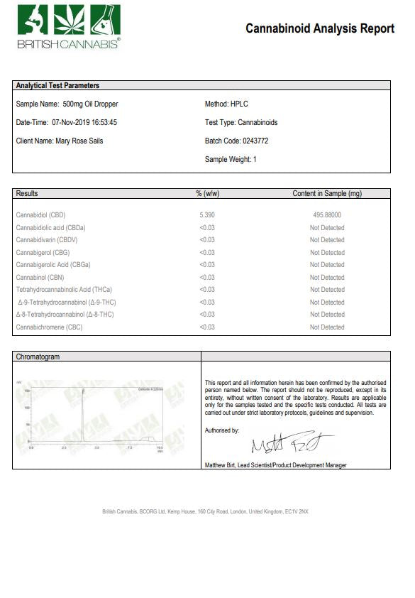 CBD by British Cannabis 500mg CBD Cannabis Oil Drops 10ml - Image 2