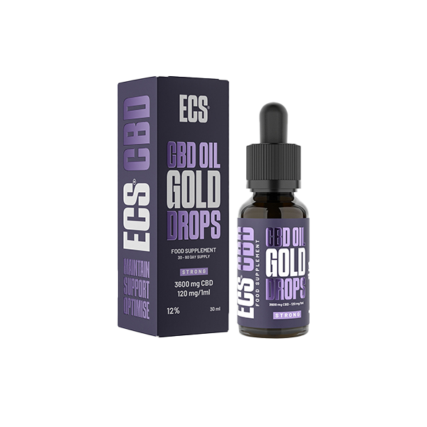 Gold Drops CBD Oil 3600mg 12% ECS CBD Oil 30ml
